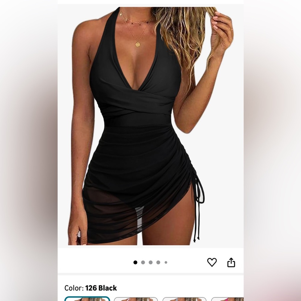SUUKSESS Women Sexy One Piece Swimsuit Tummy Control Bathing Suit Swim dress